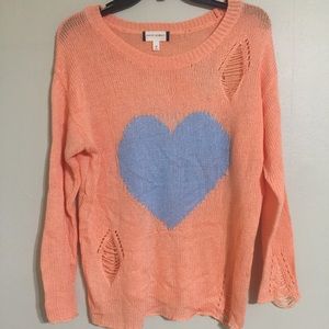 Fifty Street Coral Heart Sweater